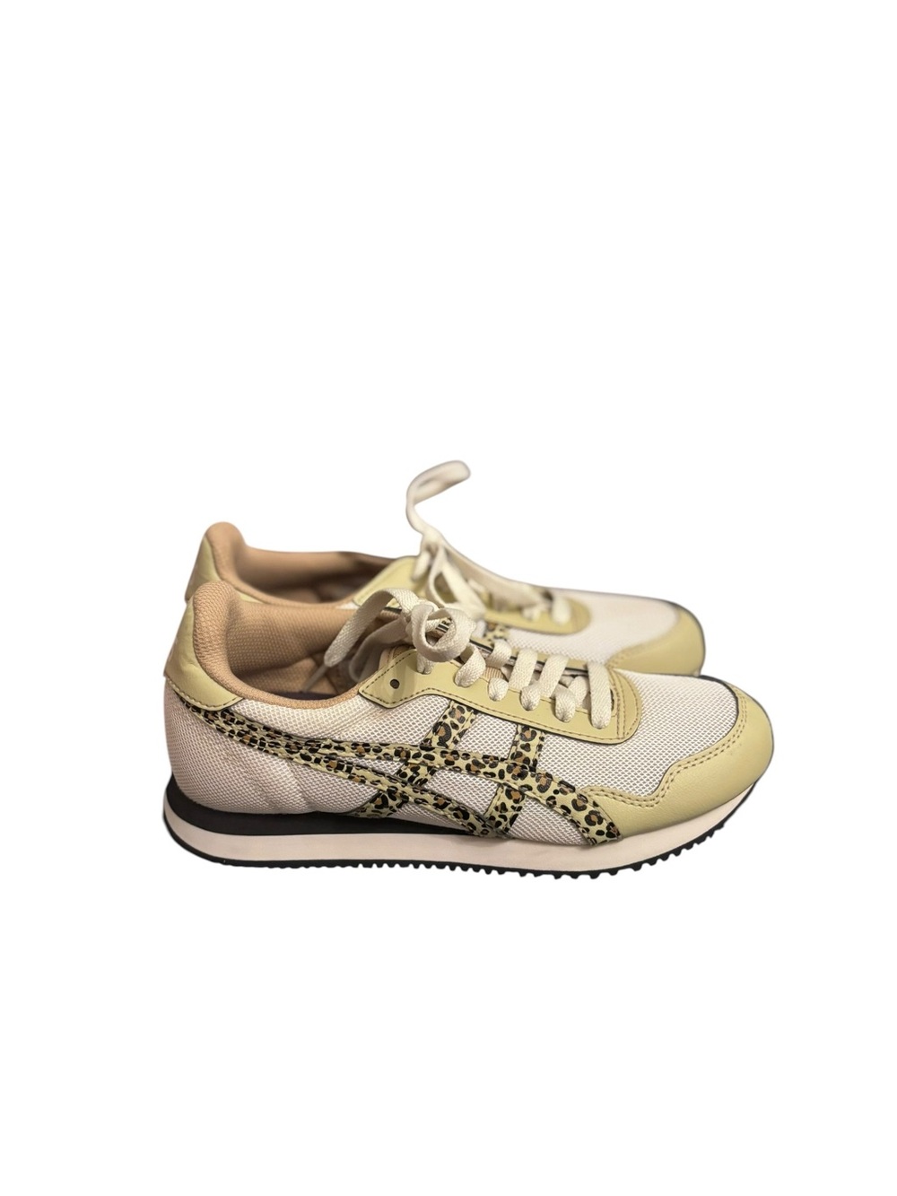 Aasic‎ Women's Neutral Cream Leopard Accent Athletic Sneakers